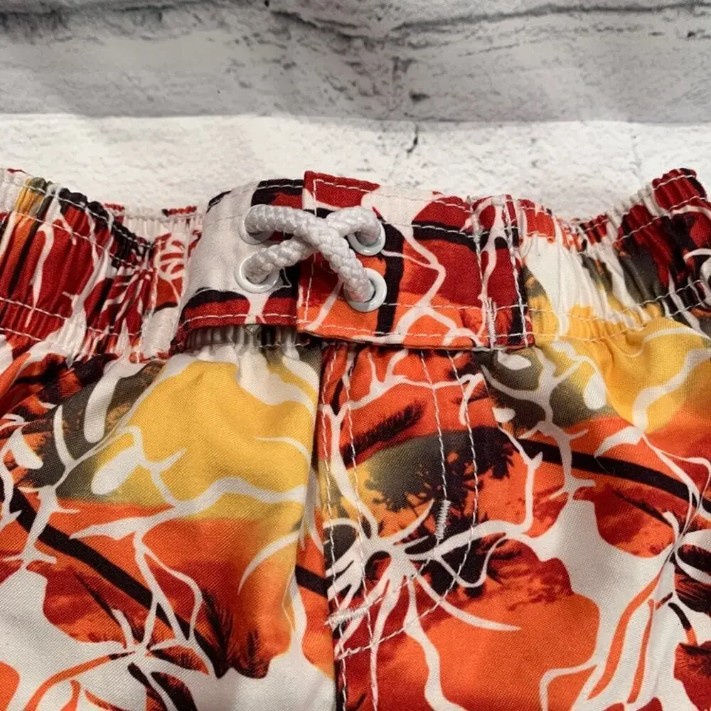 KOALA KIDS Boy’s Hawaiian Print Lined Swim Trunks / Size: 12 Months